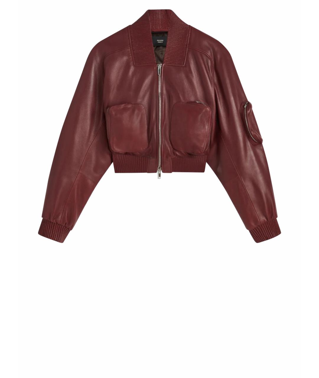 PHOEBE PHILO Бордовая кожаная куртка, фото 1