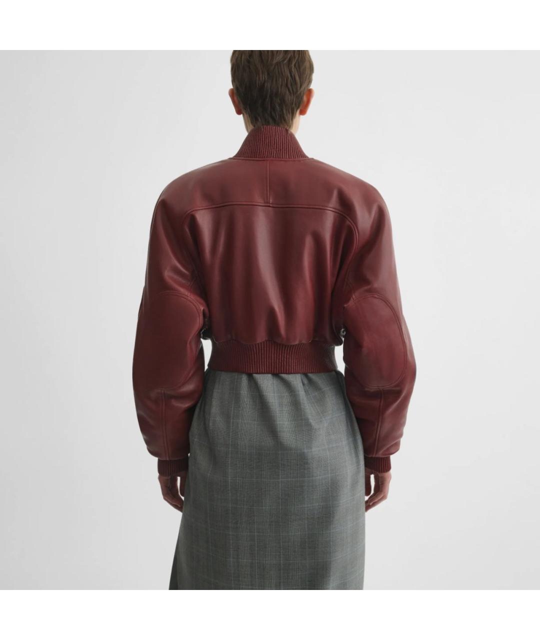 PHOEBE PHILO Бордовая кожаная куртка, фото 5