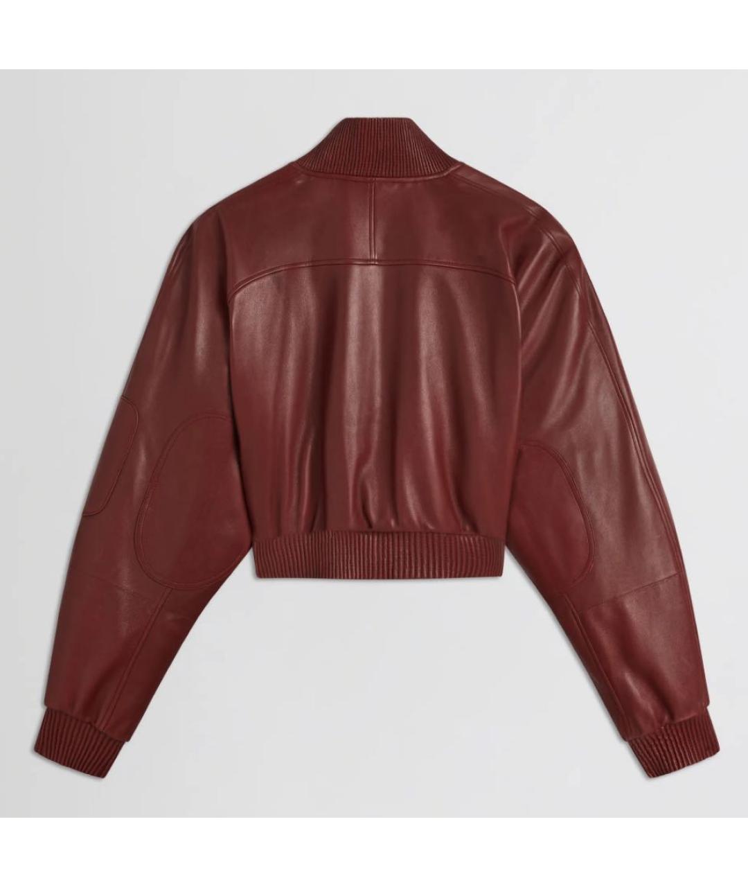 PHOEBE PHILO Бордовая кожаная куртка, фото 2