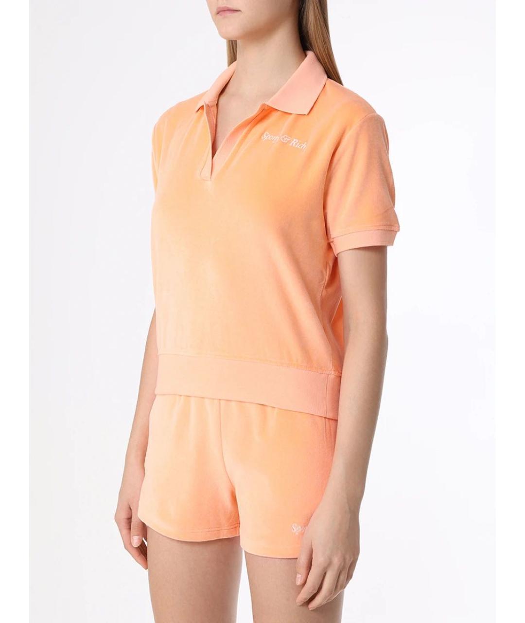 SPORTY AND RICH Оранжевая хлопковая футболка, фото 3