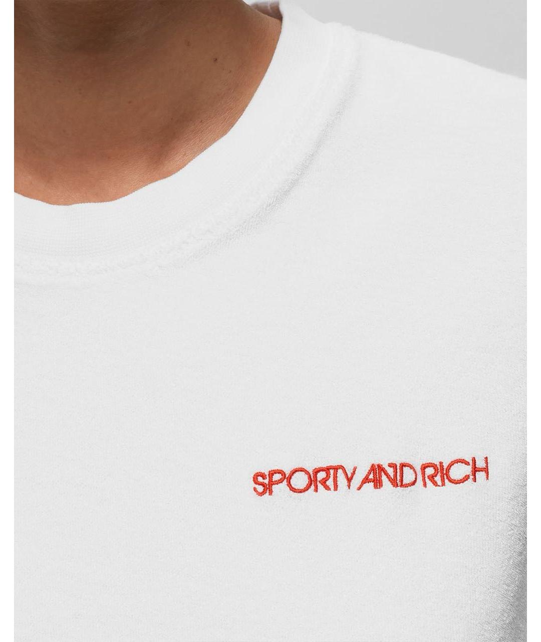 SPORTY AND RICH Белая хлопковая футболка, фото 2