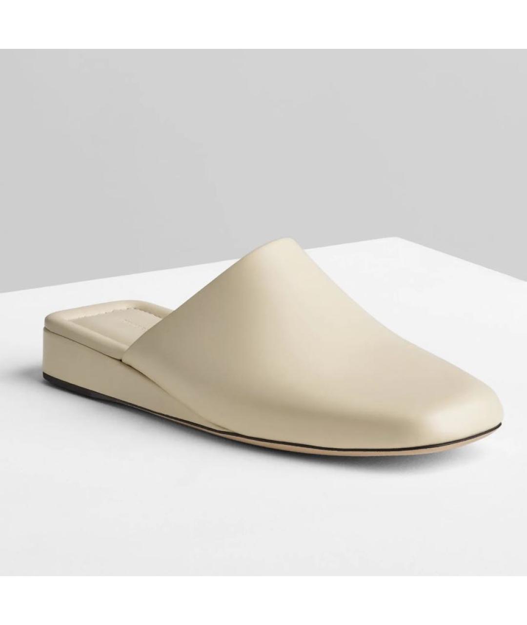 PHOEBE PHILO Бежевые кожаные мюли, фото 3