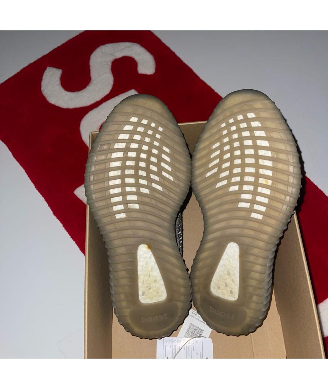 ADIDAS YEEZY Серые текстильные низкие кроссовки / кеды, фото 6