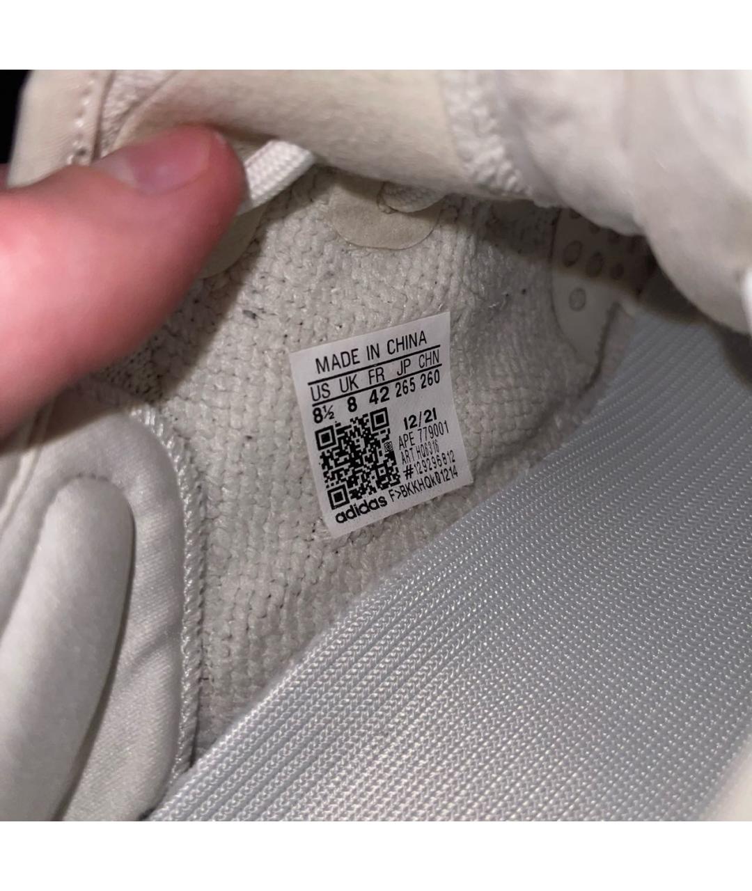 ADIDAS YEEZY Белые текстильные низкие кроссовки / кеды, фото 5