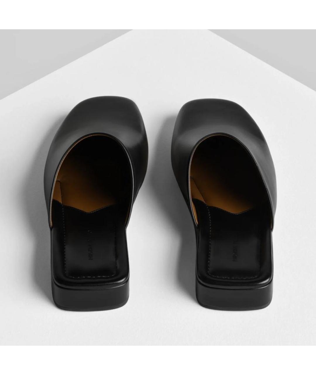 PHOEBE PHILO Черные кожаные мюли, фото 5