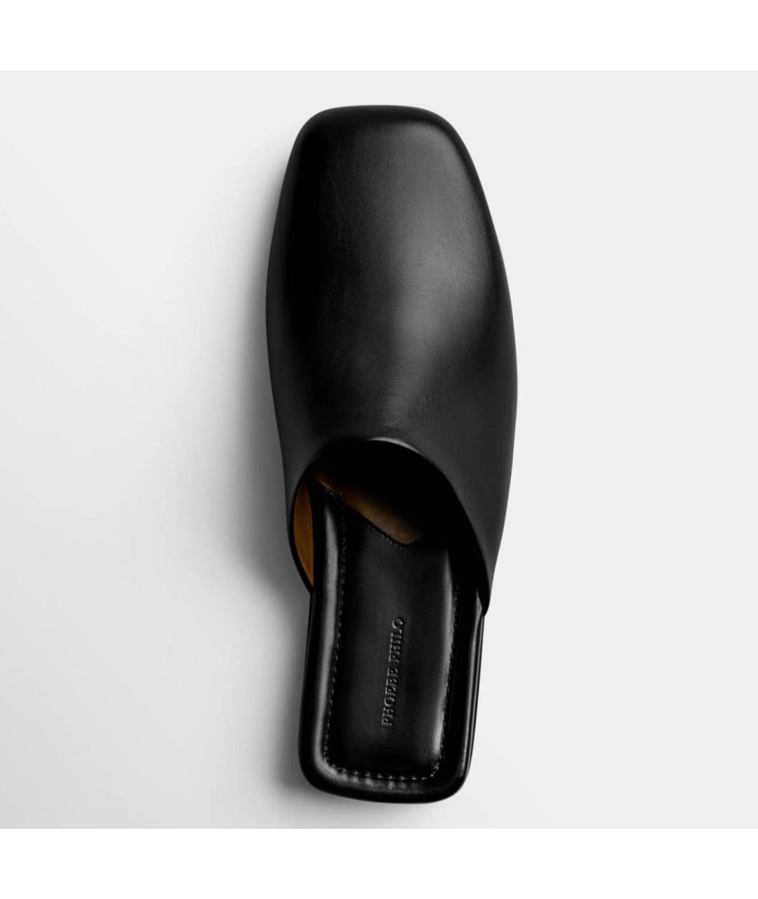 PHOEBE PHILO Черные кожаные мюли, фото 6