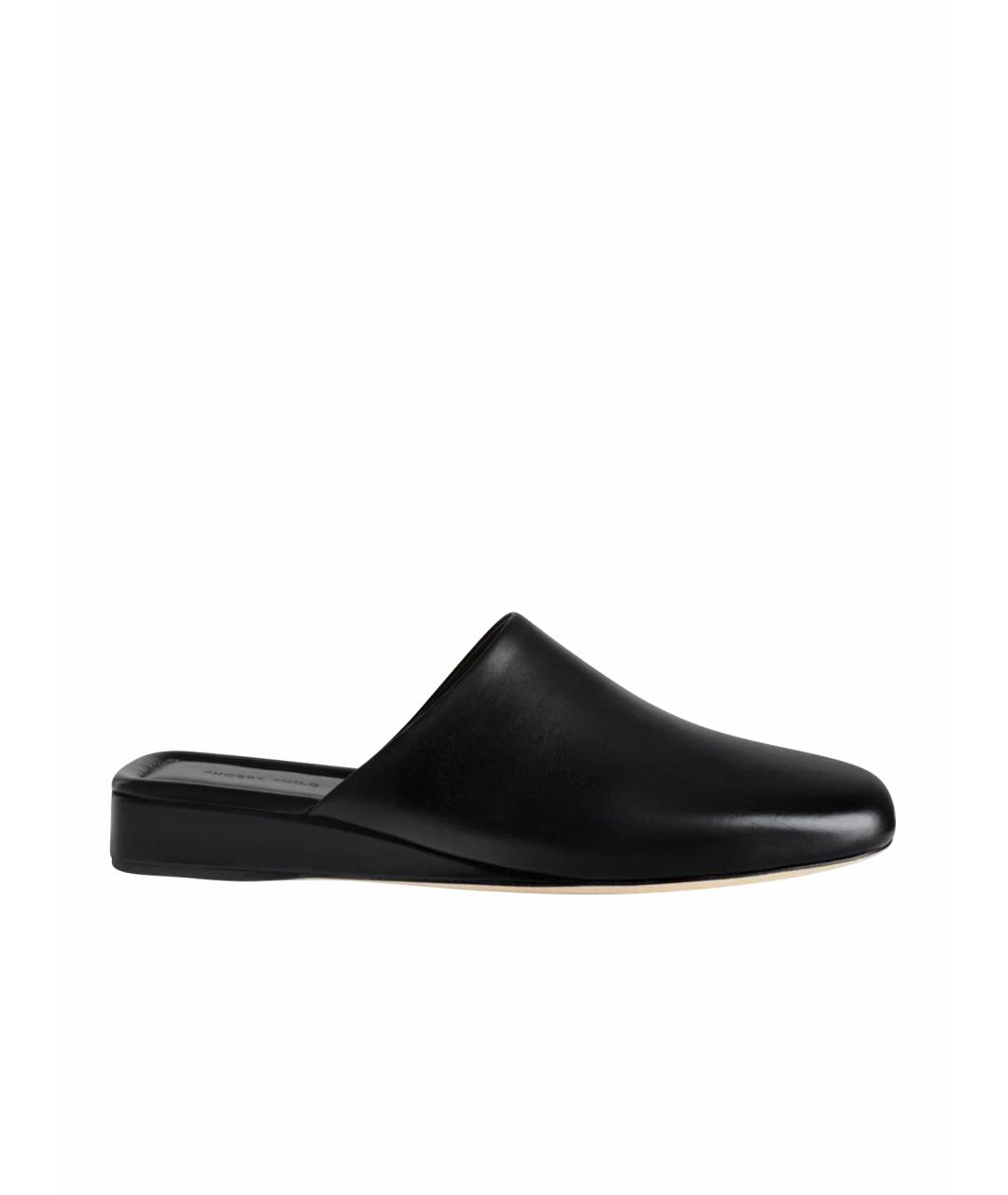 PHOEBE PHILO Черные кожаные мюли, фото 1