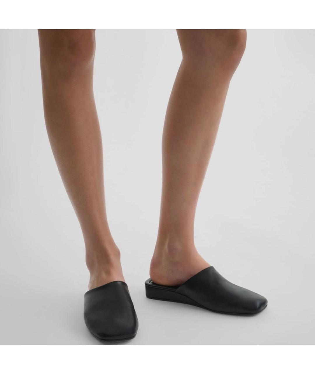 PHOEBE PHILO Черные кожаные мюли, фото 2