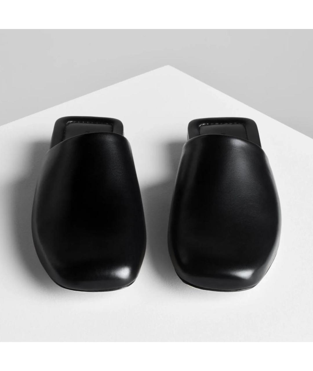 PHOEBE PHILO Черные кожаные мюли, фото 4