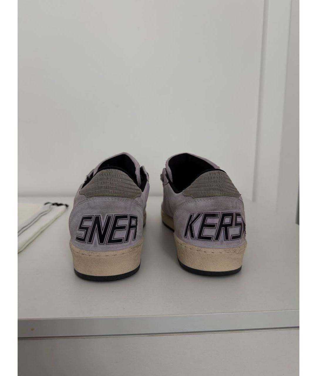 GOLDEN GOOSE DELUXE BRAND Фиолетовые нубуковые низкие кроссовки / кеды, фото 4
