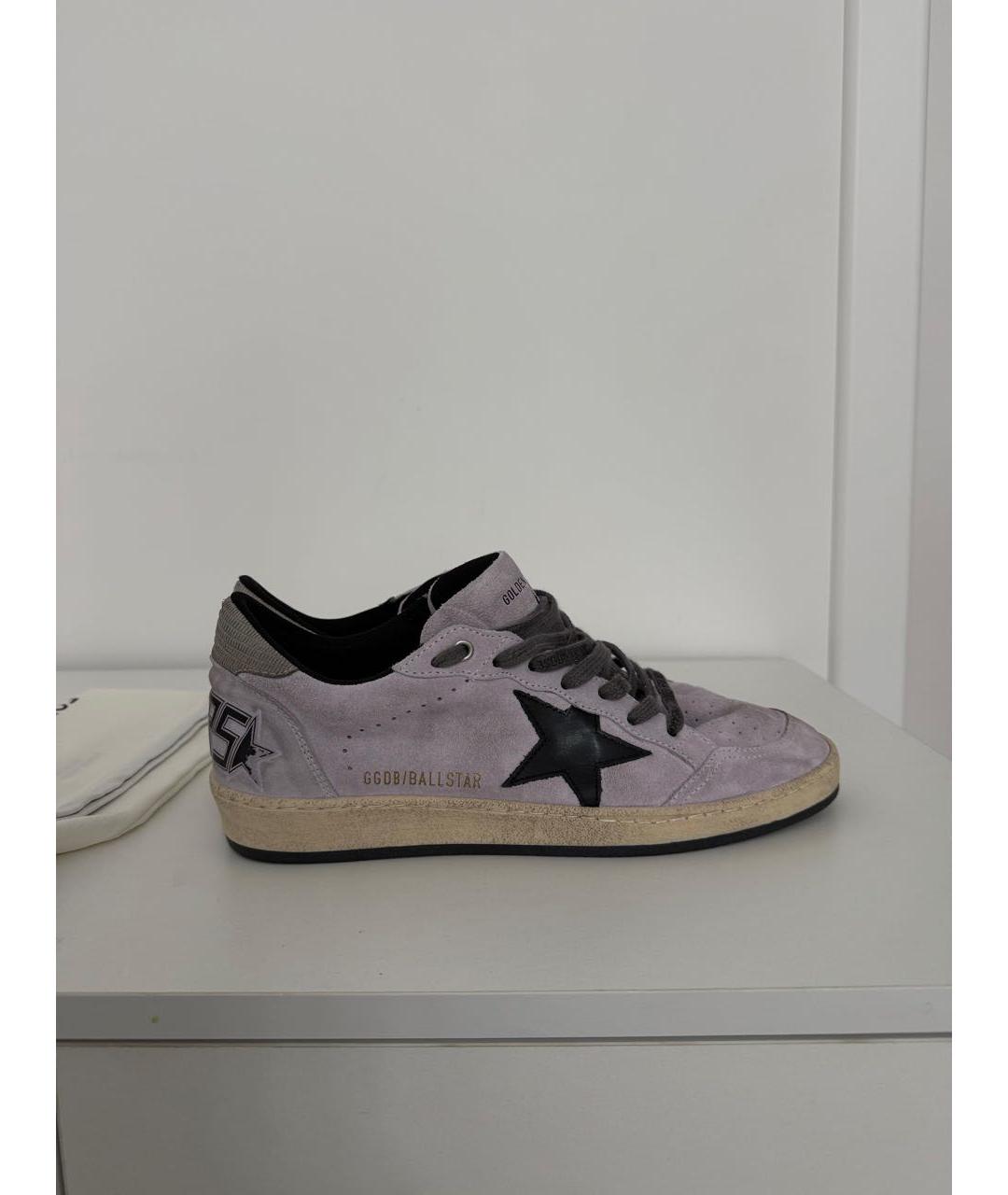 GOLDEN GOOSE DELUXE BRAND Фиолетовые нубуковые низкие кроссовки / кеды, фото 5