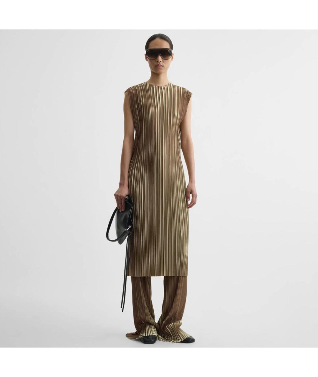 PHOEBE PHILO Хаки полиэстеровое платье, фото 3