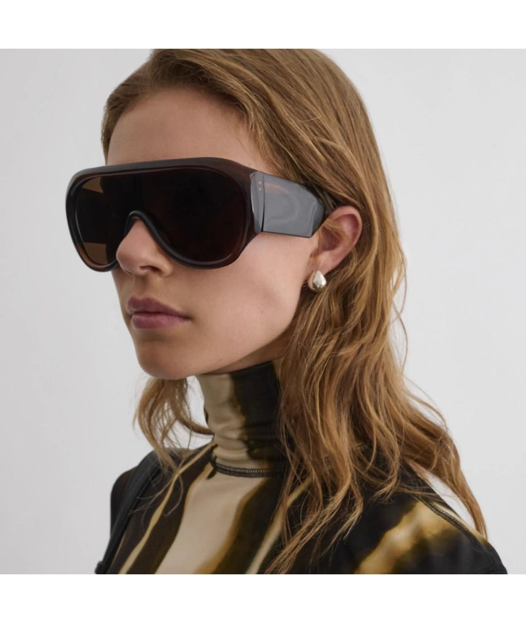 PHOEBE PHILO Коричневые пластиковые солнцезащитные очки, фото 4