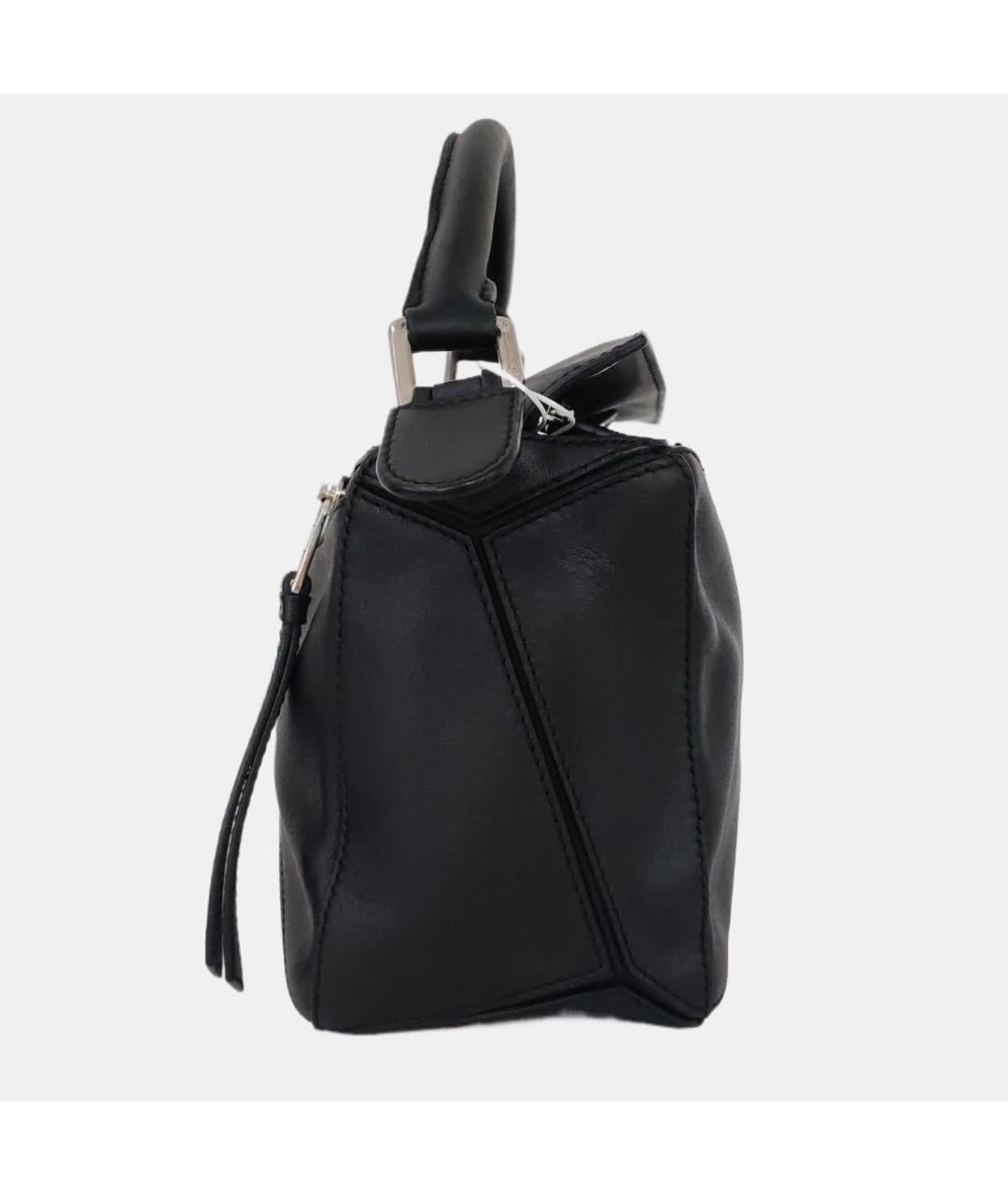 LOEWE Черная кожаная сумка с короткими ручками, фото 3