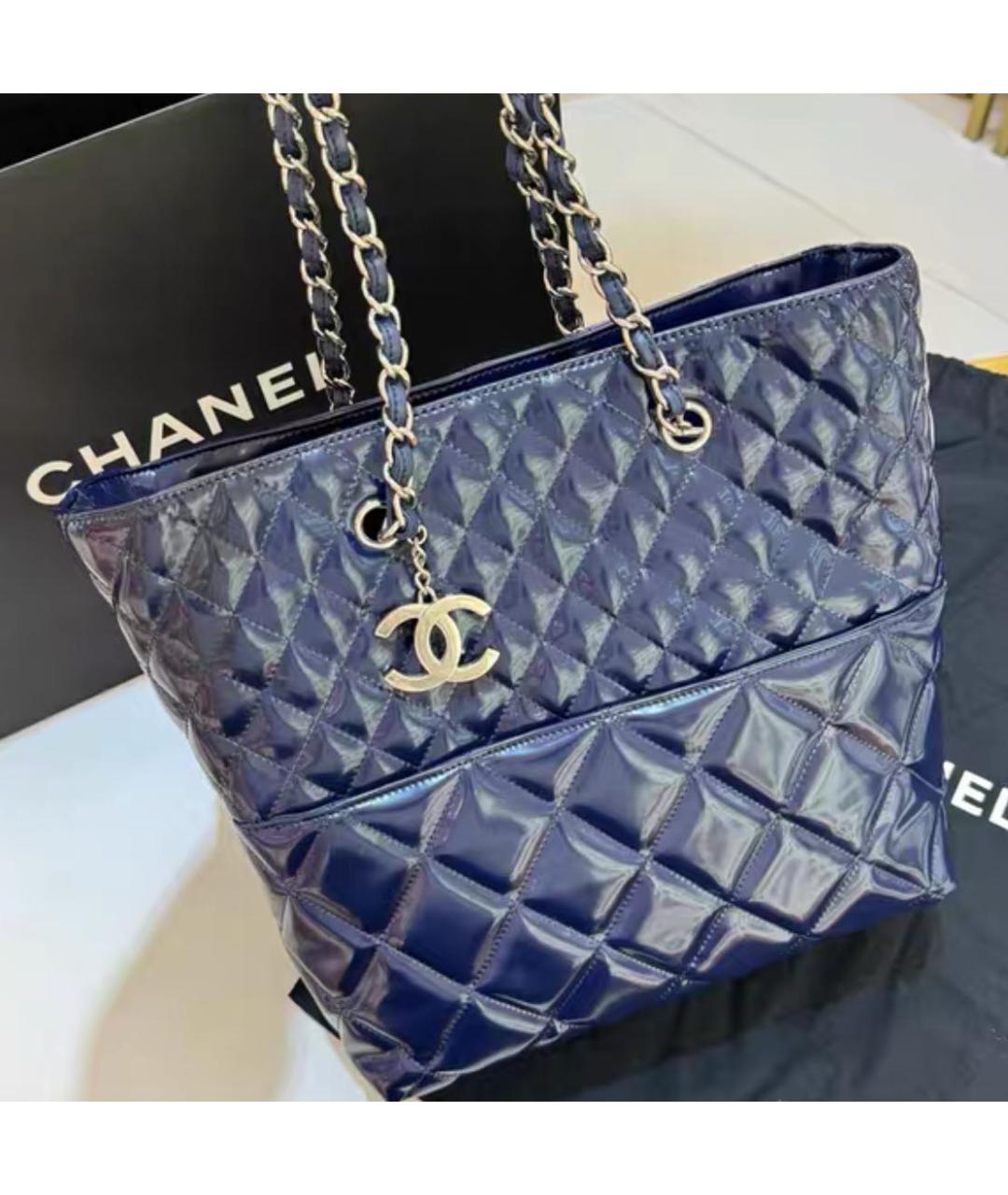 CHANEL Синяя сумка тоут, фото 2