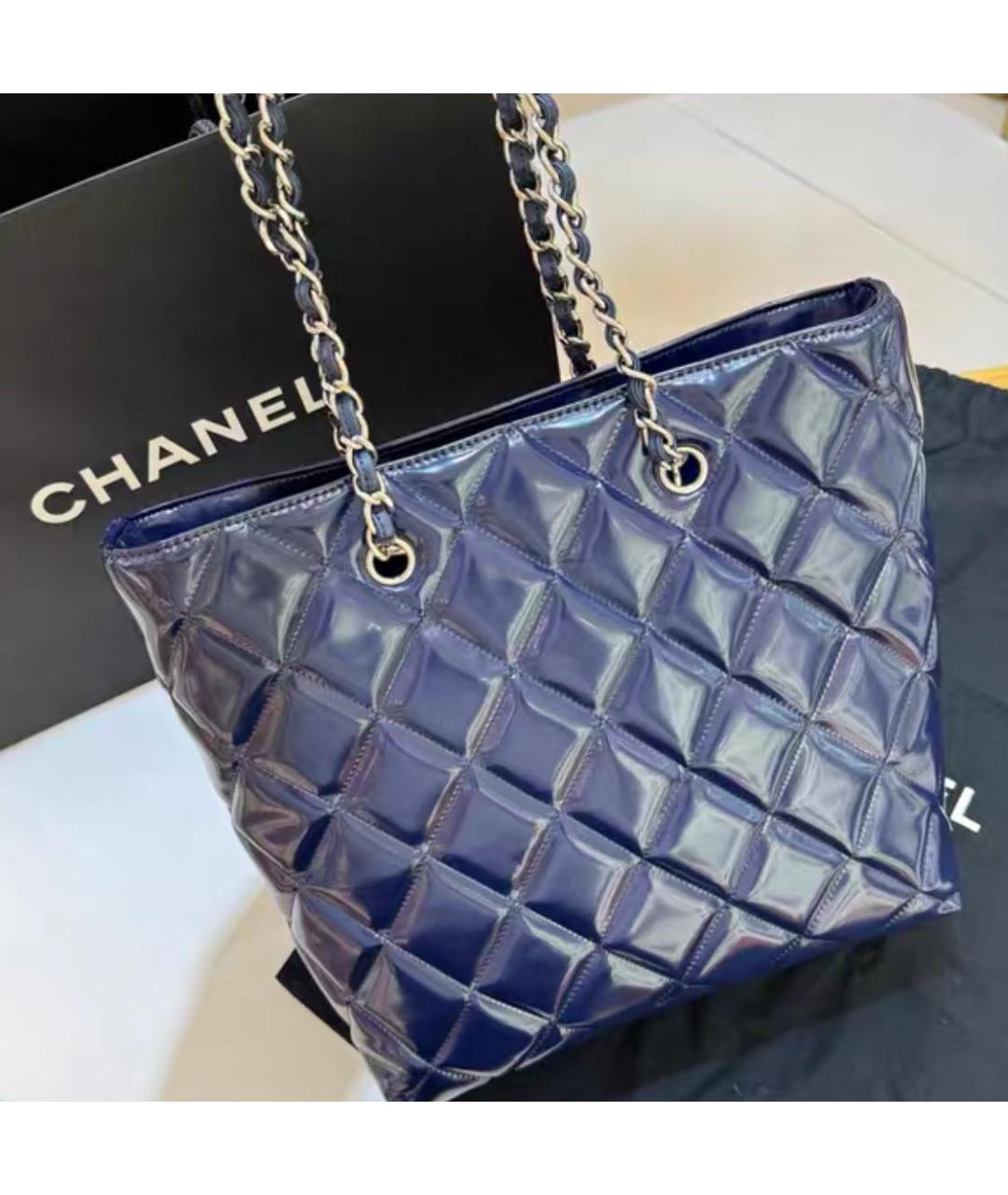 CHANEL Синяя сумка тоут, фото 3