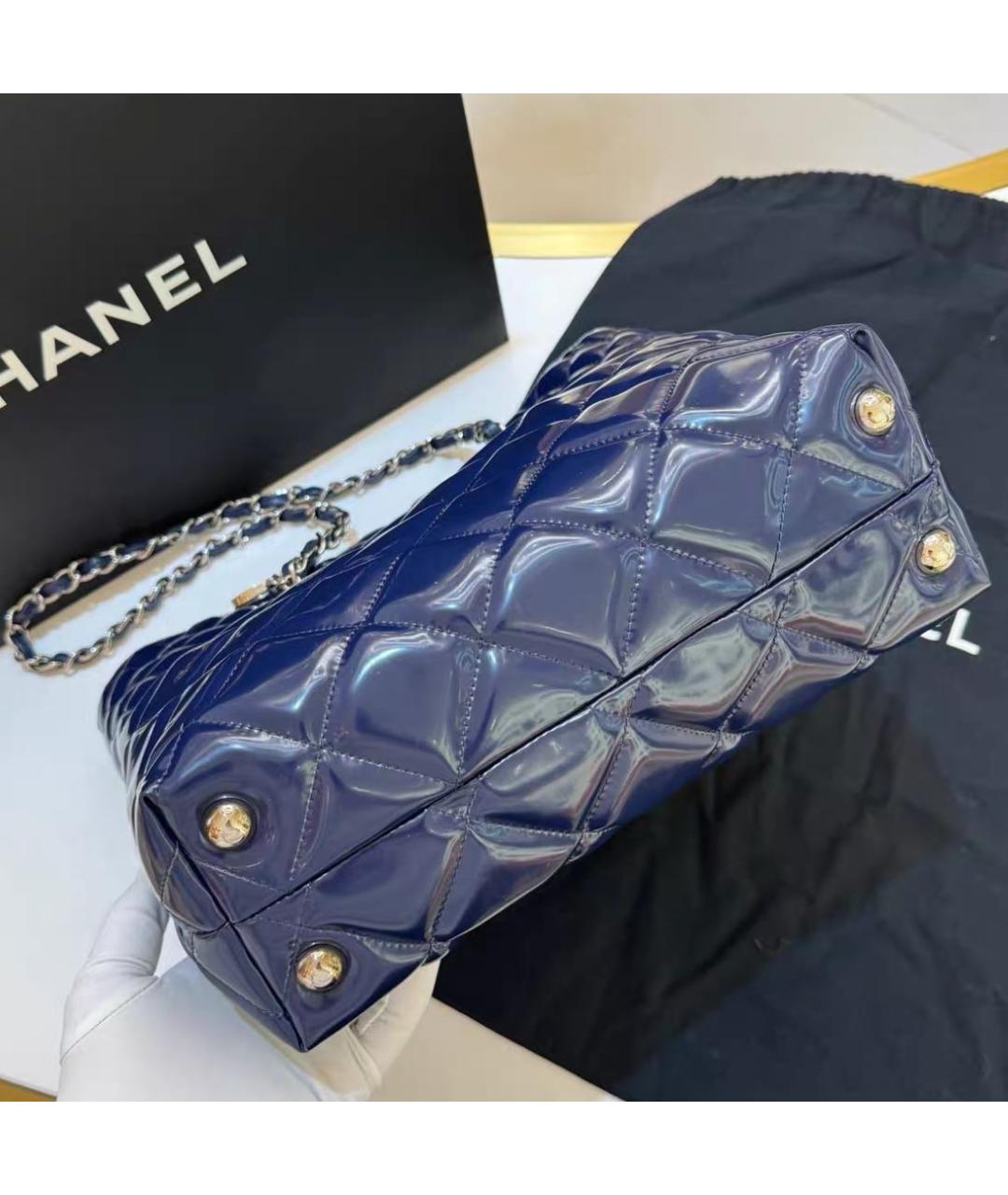CHANEL Синяя сумка тоут, фото 5