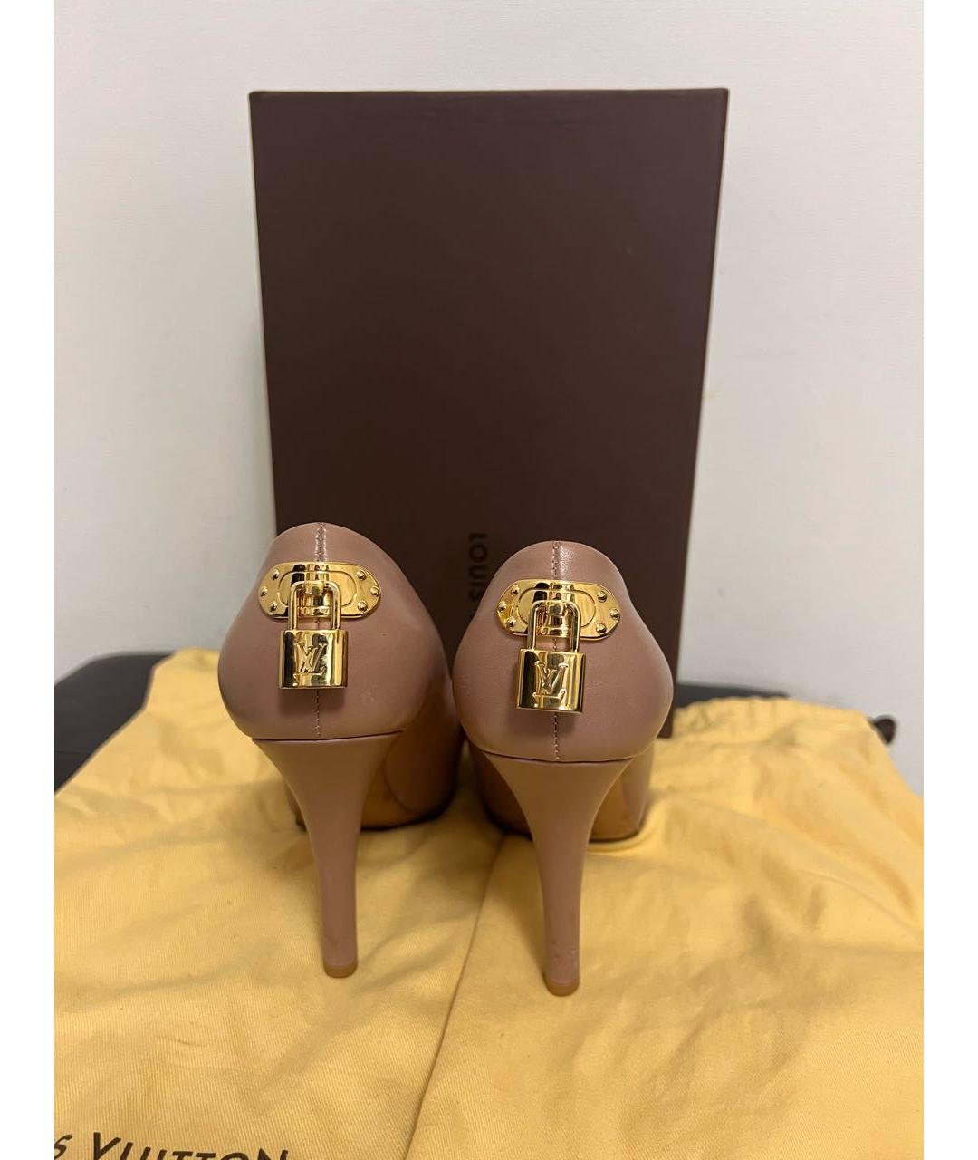 LOUIS VUITTON Бежевые кожаные туфли, фото 2