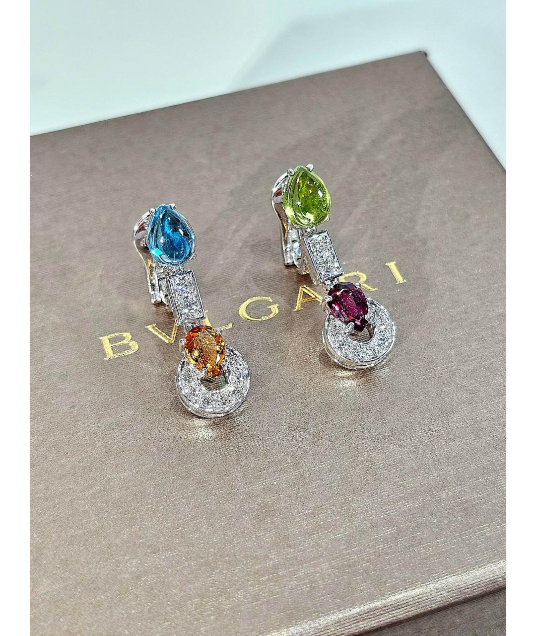 BVLGARI Серебряные серьги из белого золота, фото 2