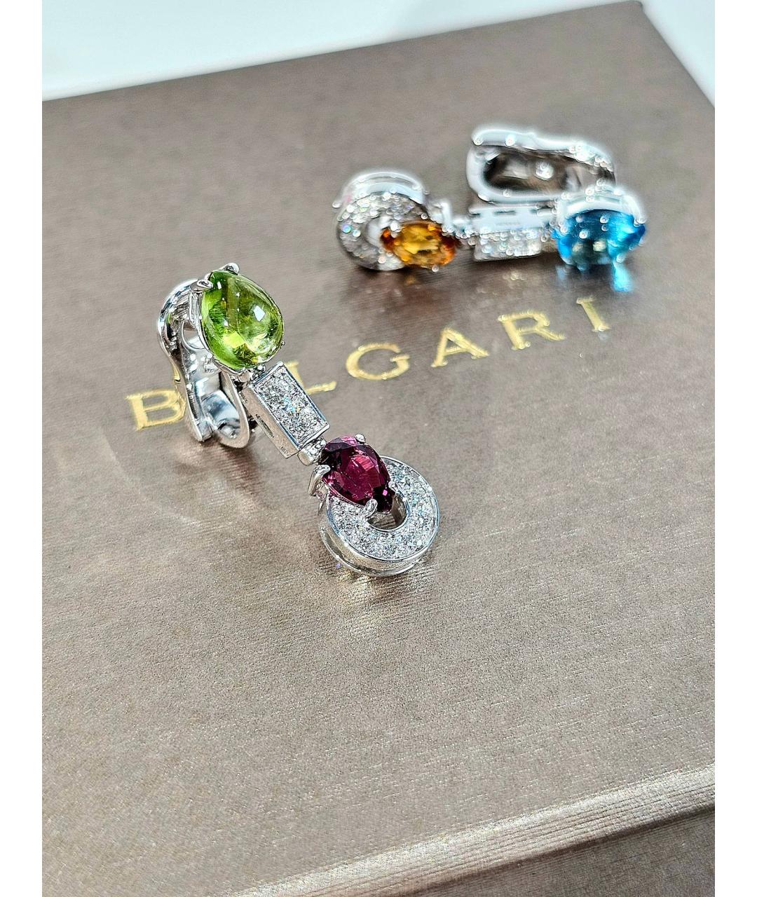 BVLGARI Серебряные серьги из белого золота, фото 4