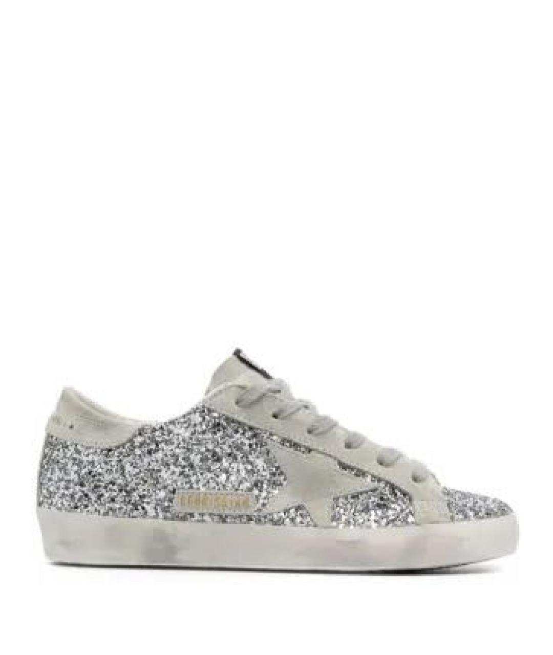 GOLDEN GOOSE DELUXE BRAND Серебряные кожаные кеды, фото 4
