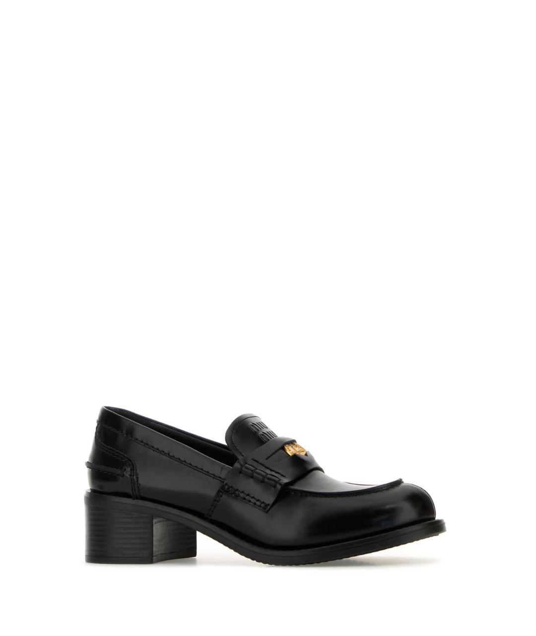 MIU MIU Черные кожаные лоферы, фото 2