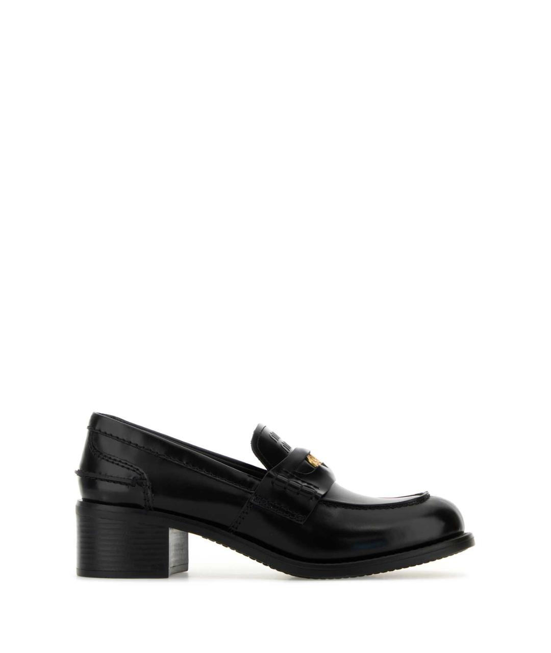 MIU MIU Черные кожаные лоферы, фото 1