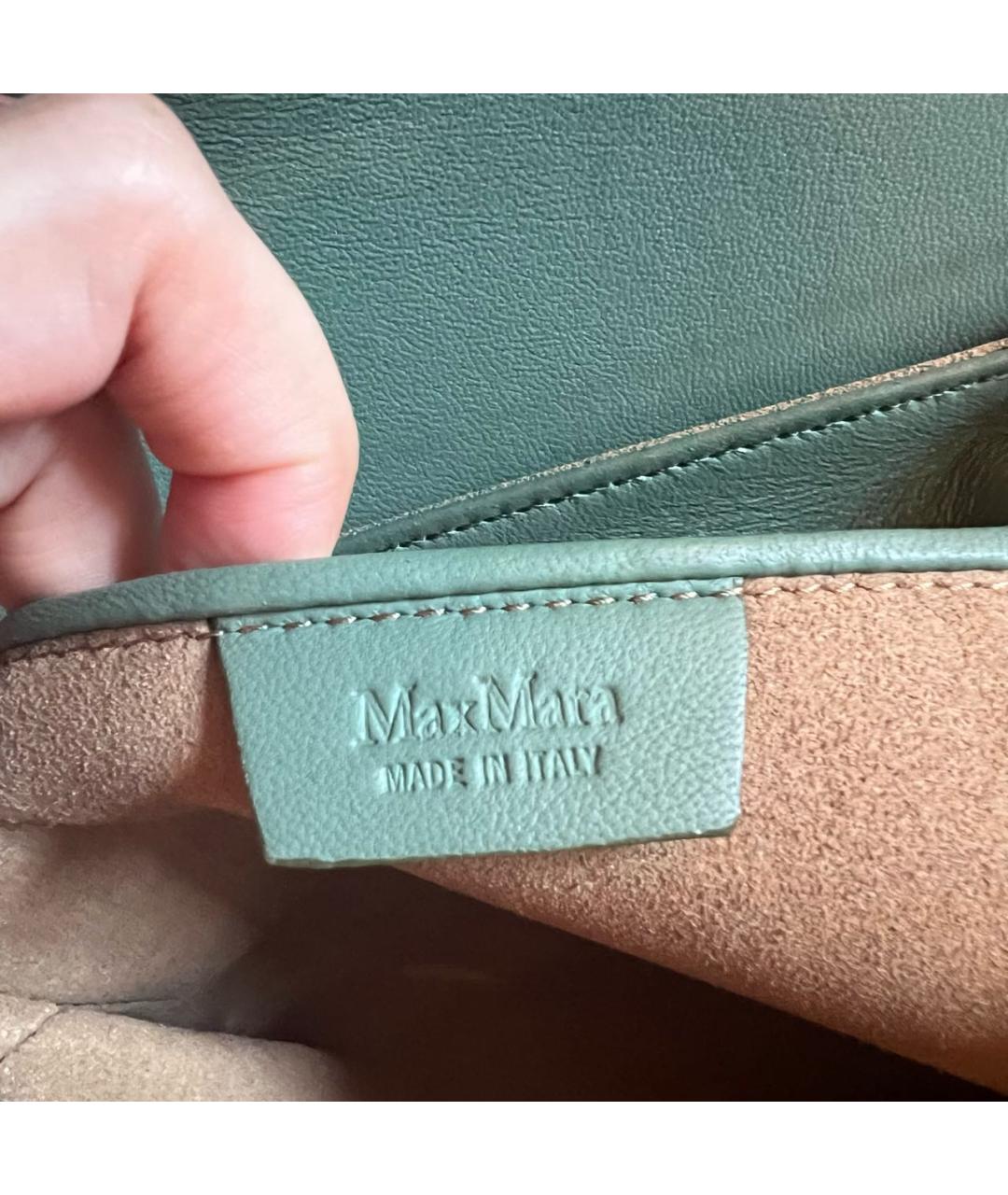 MAX MARA Зеленая кожаная сумка через плечо, фото 7
