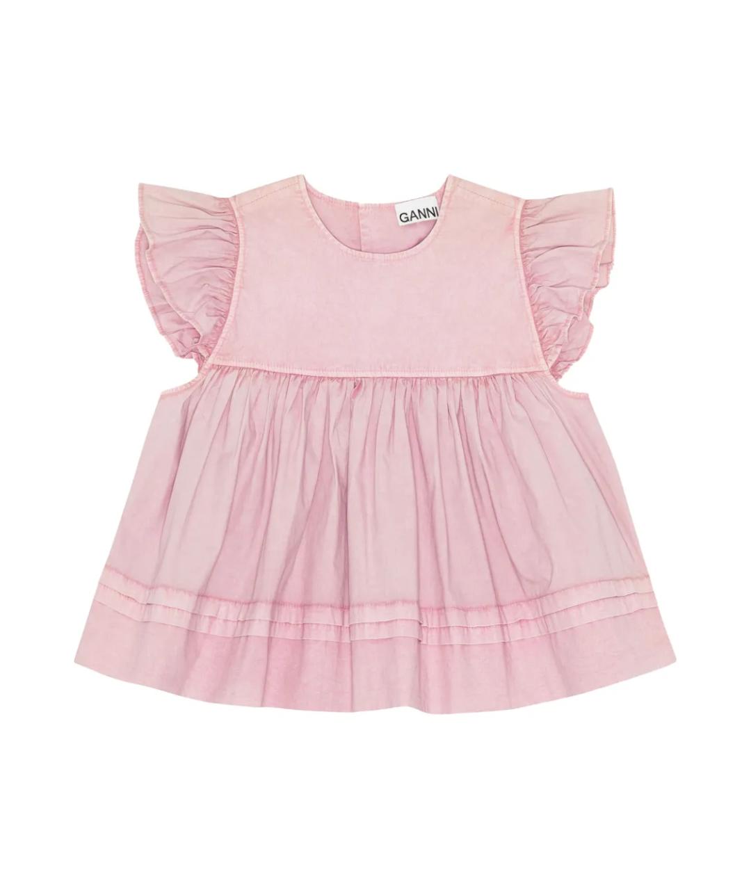 GANNI Антрацитовая хлопковая блузы, фото 1