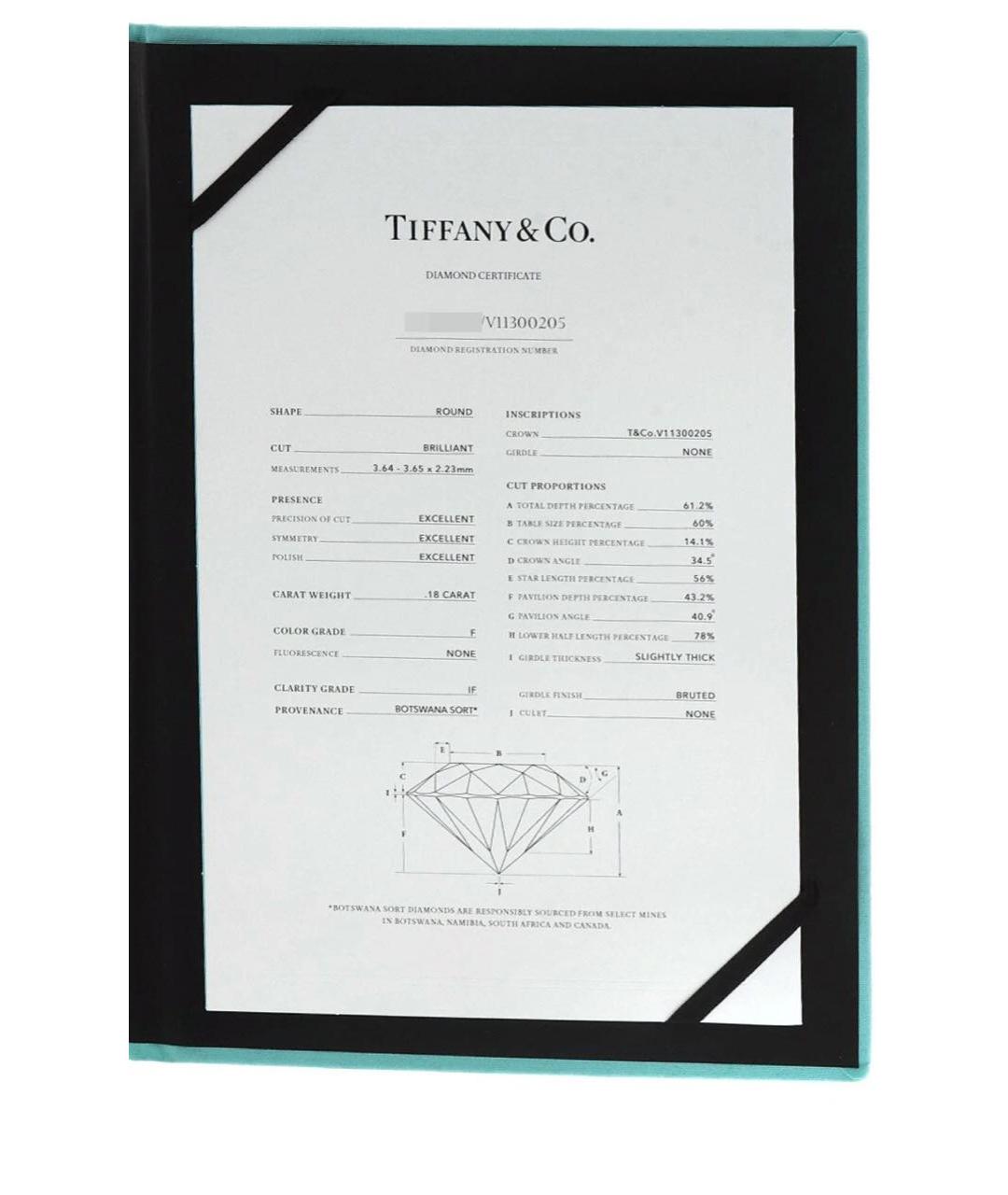 TIFFANY&CO Белое платиновое кольцо, фото 2