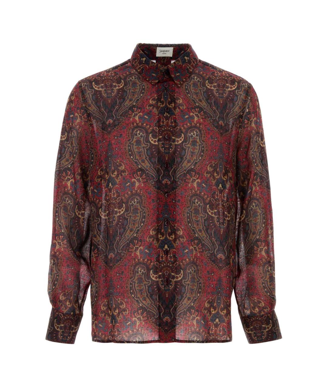 SAINT LAURENT Бордовая кэжуал рубашка, фото 1