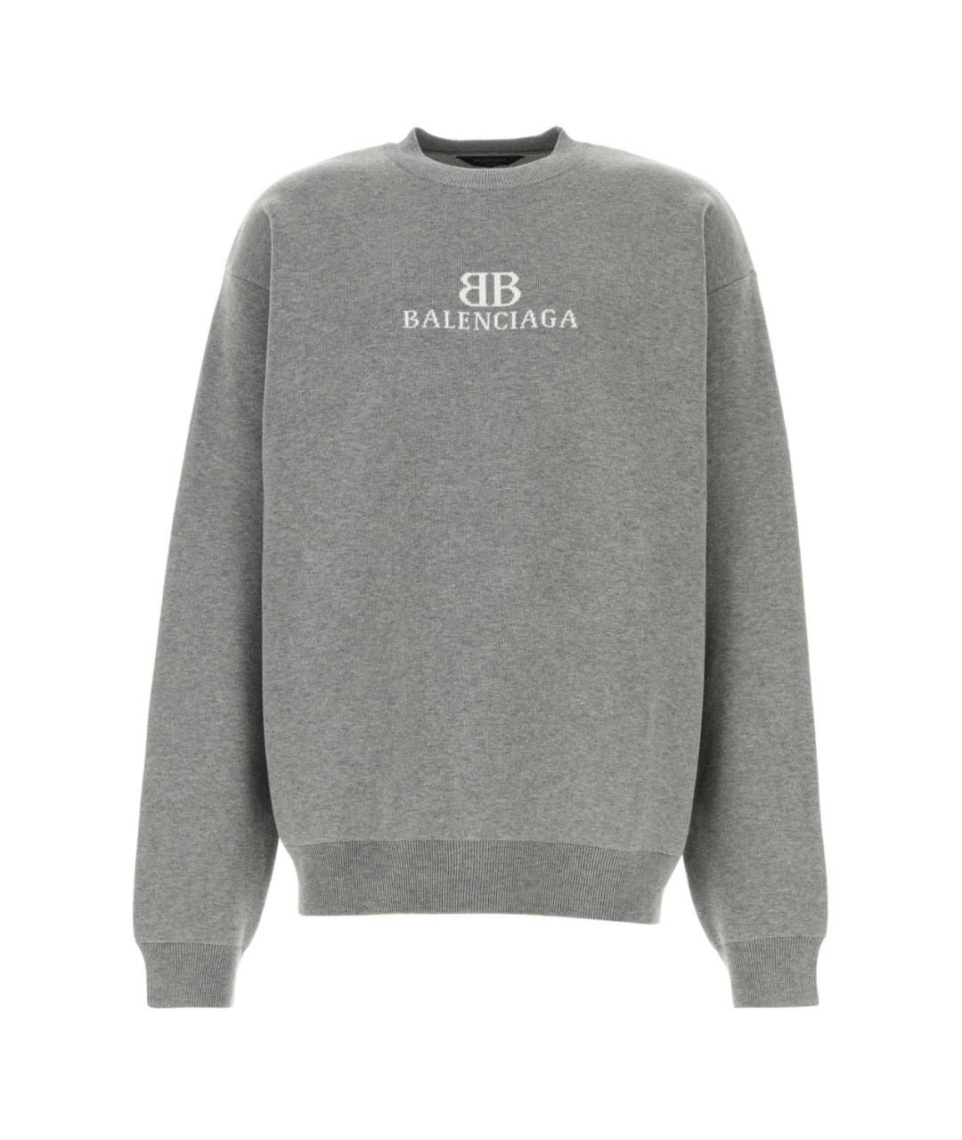 BALENCIAGA Серый хлопковый джемпер / свитер, фото 1