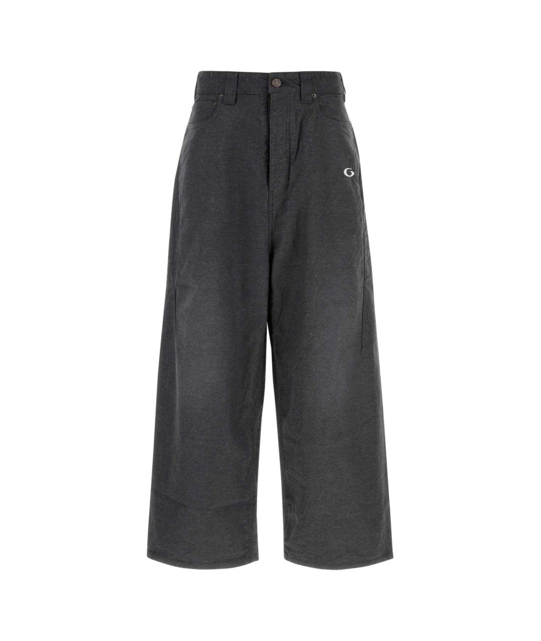BALENCIAGA Антрацитовые хлопковые повседневные брюки, фото 1
