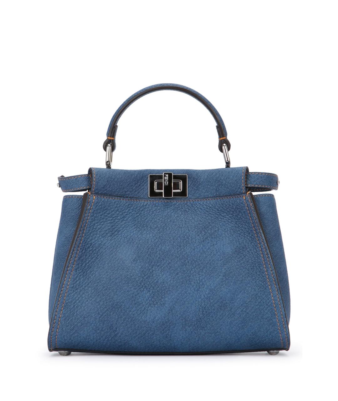 FENDI Голубая кожаная сумка тоут, фото 1