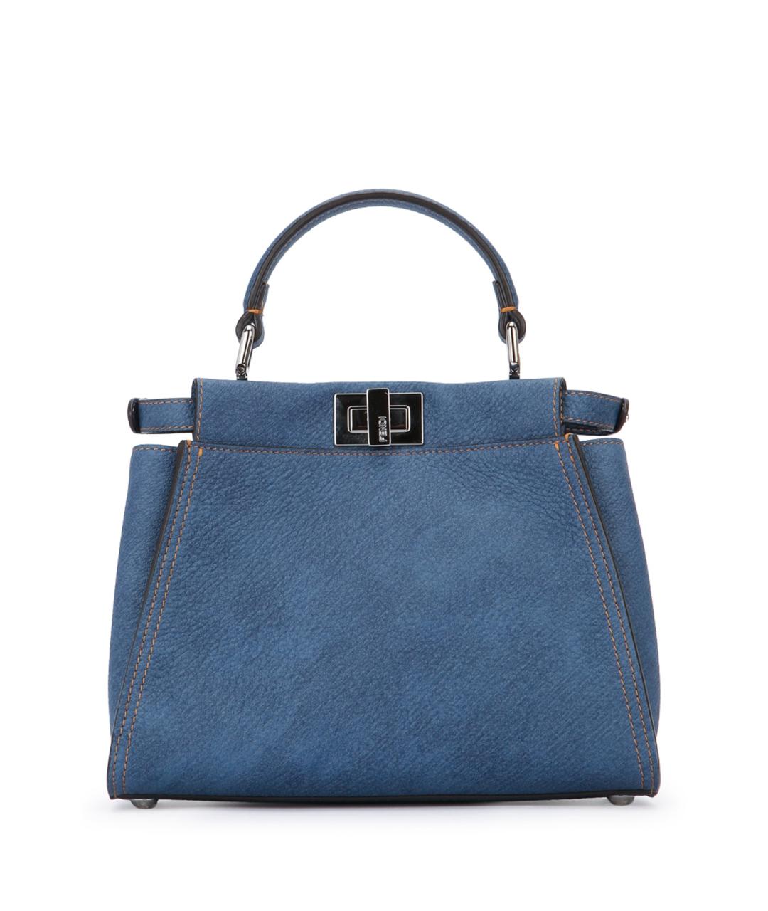 FENDI Голубая кожаная сумка тоут, фото 3