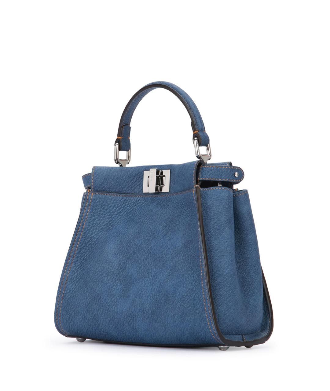 FENDI Голубая кожаная сумка тоут, фото 2