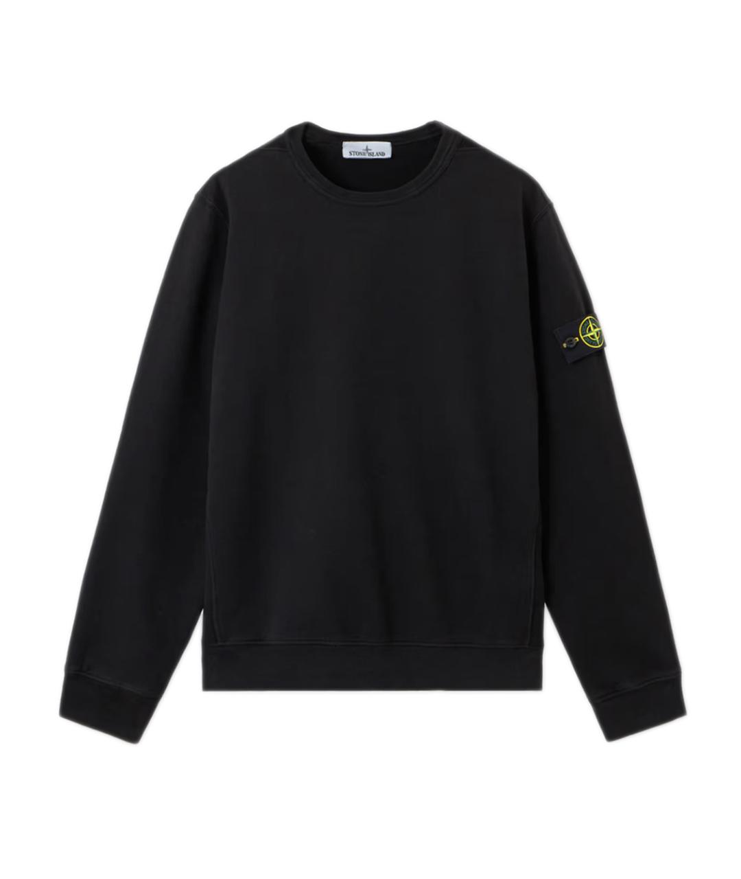 STONE ISLAND Черный хлопковый джемпер / свитер, фото 1