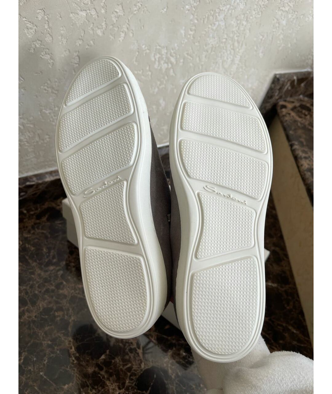 SANTONI Серые замшевые кроссовки, фото 3