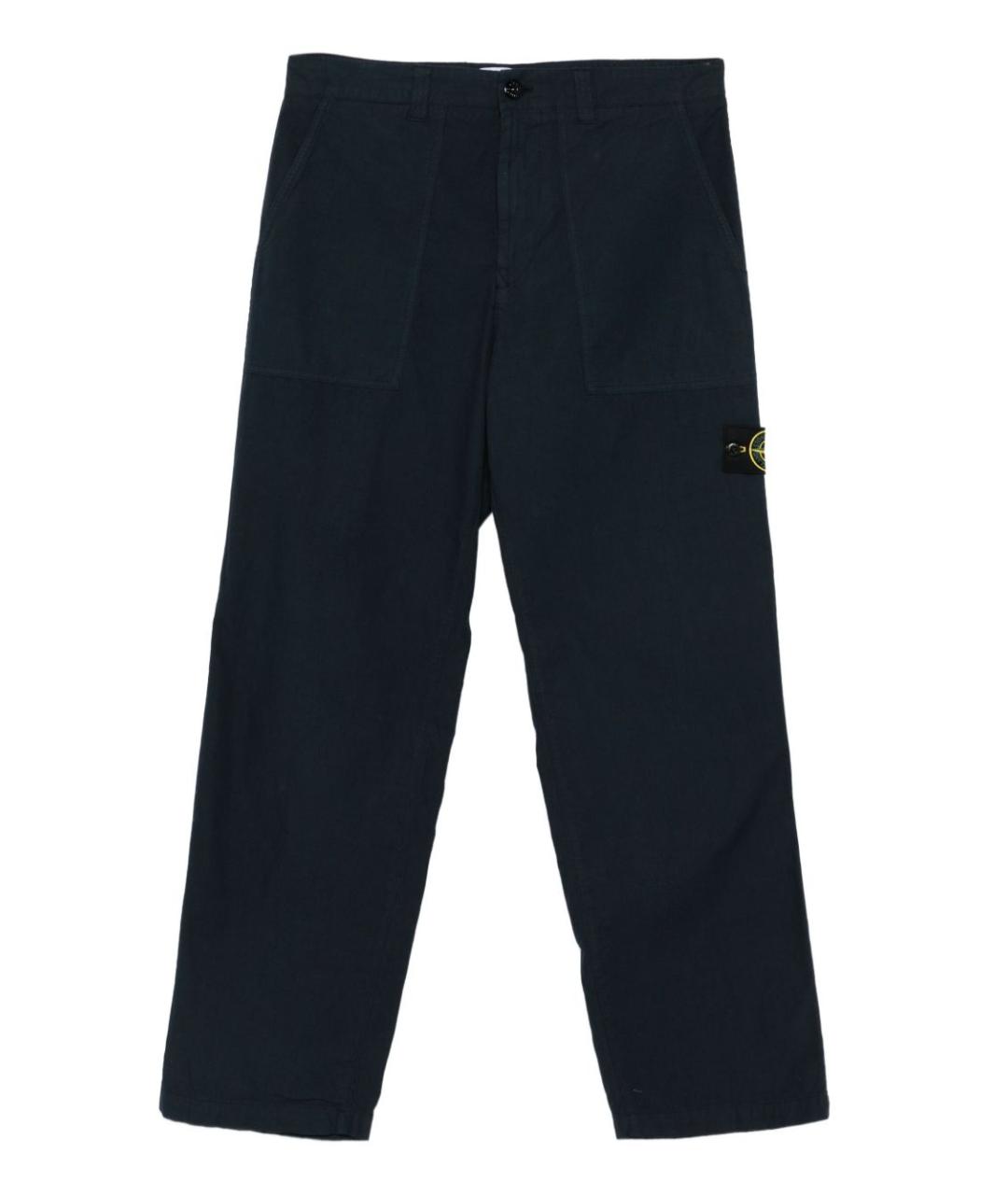 STONE ISLAND Синие хлопковые повседневные брюки, фото 1