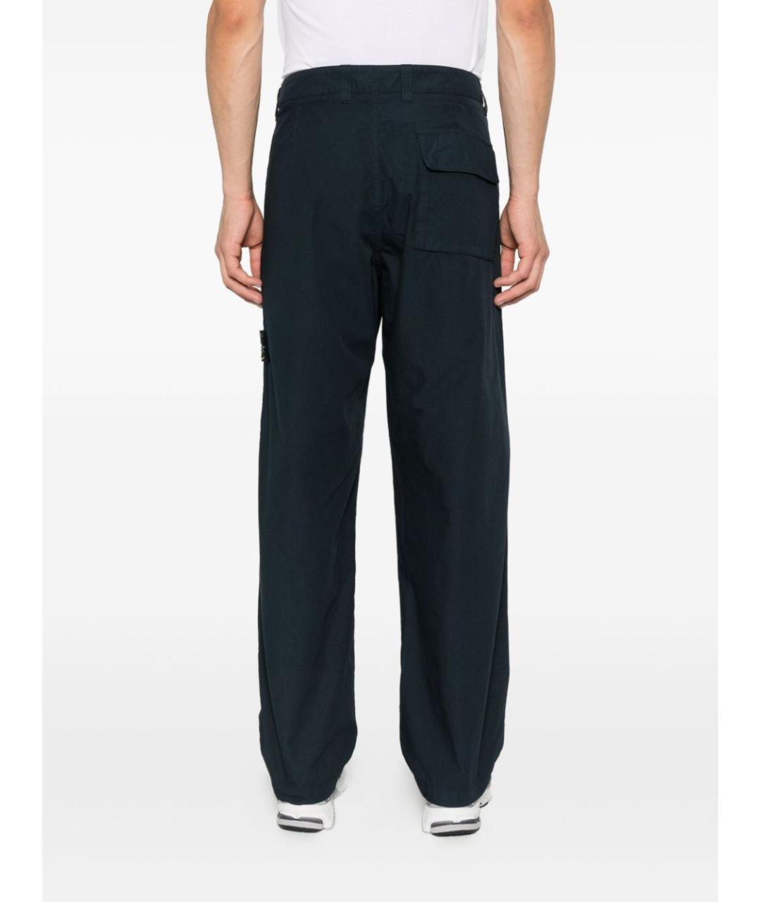 STONE ISLAND Синие хлопковые повседневные брюки, фото 4