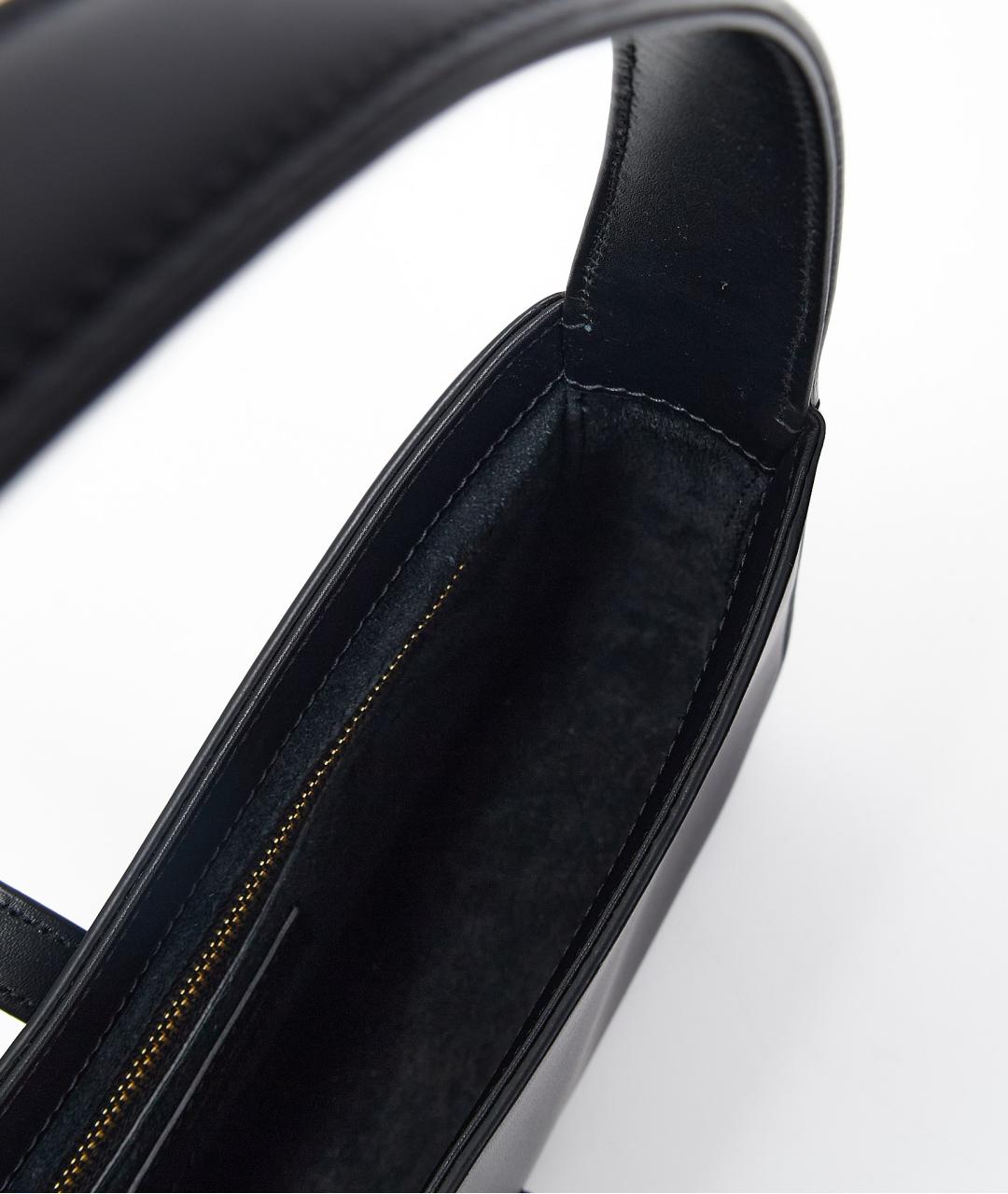 SAINT LAURENT Черная кожаная сумка с короткими ручками, фото 6