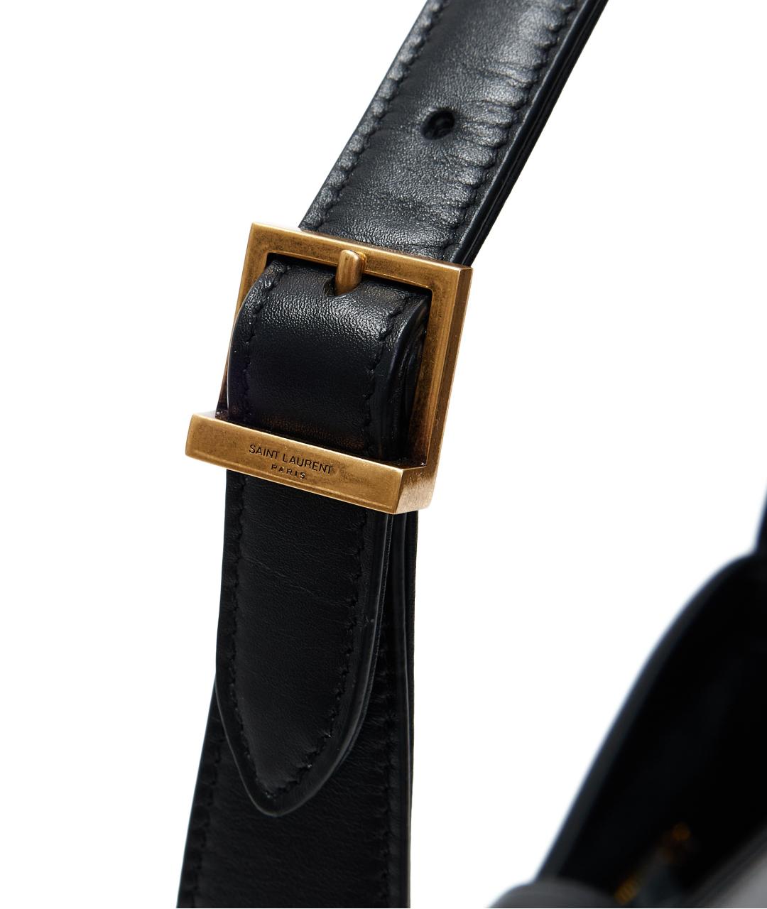 SAINT LAURENT Черная кожаная сумка с короткими ручками, фото 5