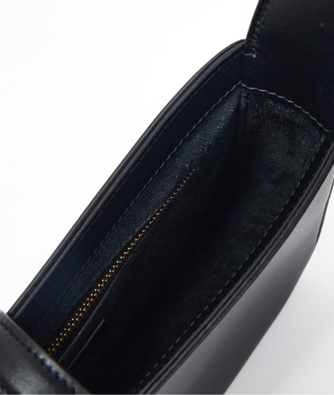 SAINT LAURENT Черная кожаная сумка с короткими ручками, фото 7