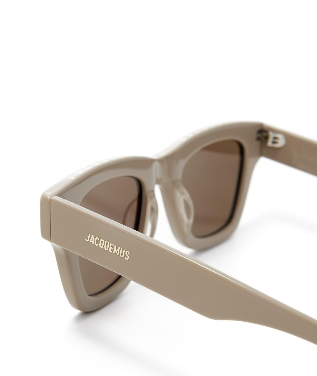 JACQUEMUS Бежевые пластиковые солнцезащитные очки, фото 4