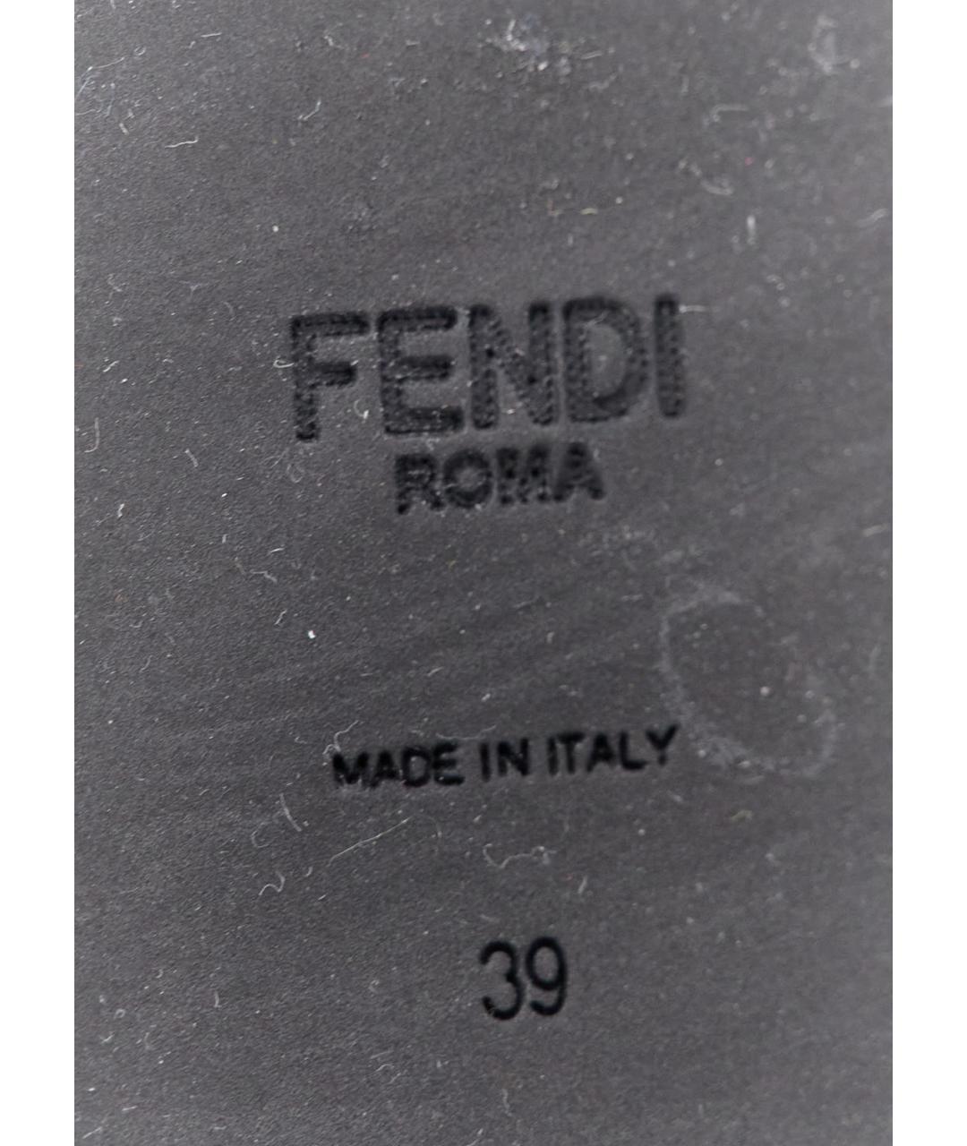 FENDI Черные кожаные ботинки, фото 5