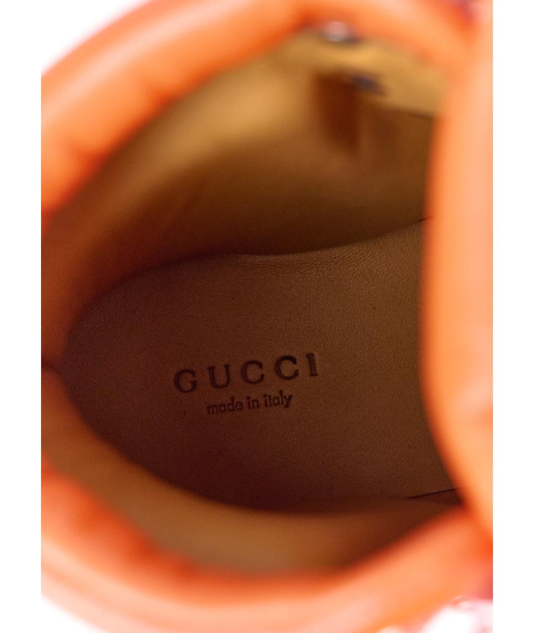 GUCCI Коралловые текстильные ботинки, фото 5