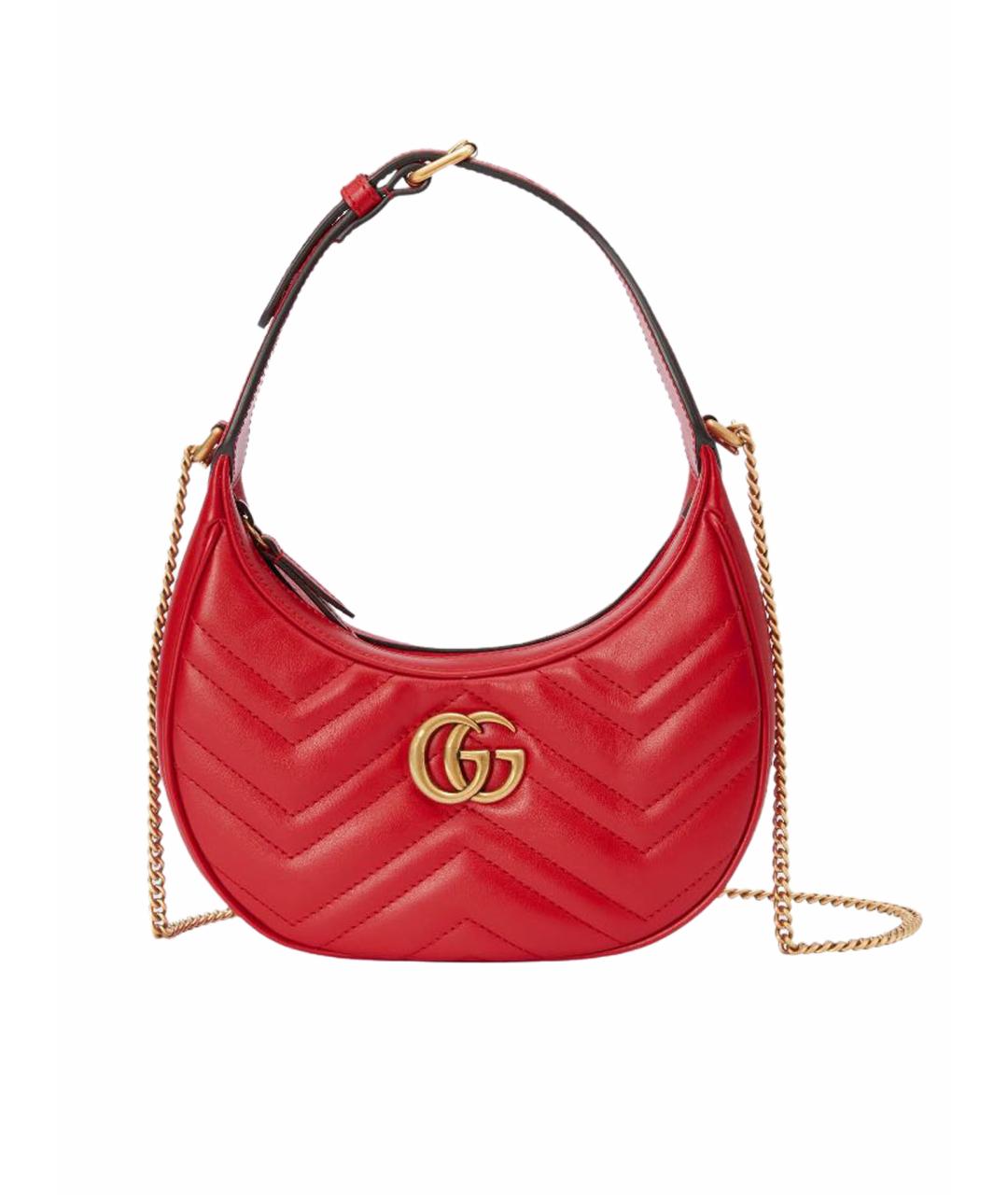 GUCCI Красная кожаная сумка с короткими ручками, фото 1