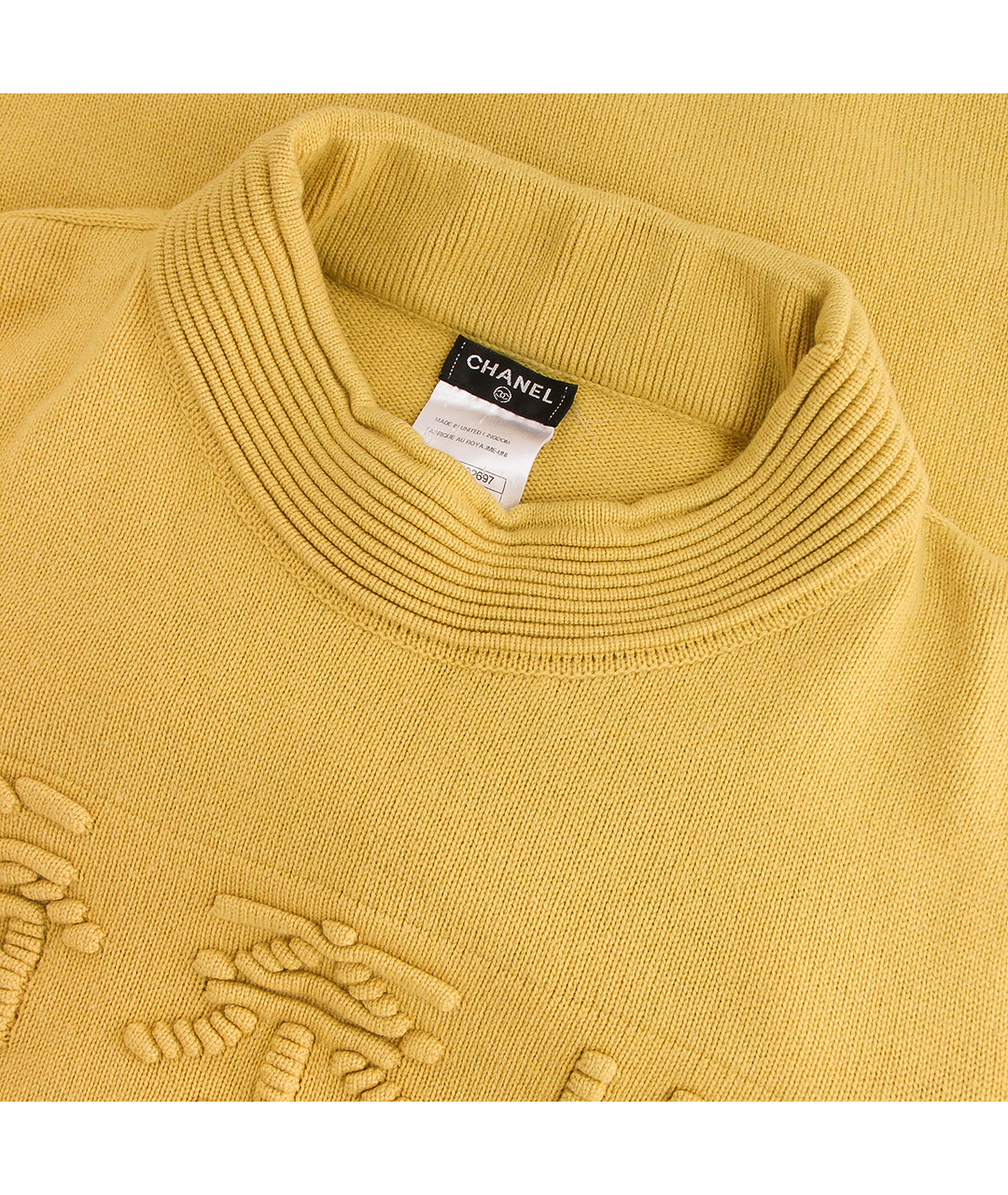 CHANEL PRE-OWNED Желтый кашемировый джемпер / свитер, фото 3