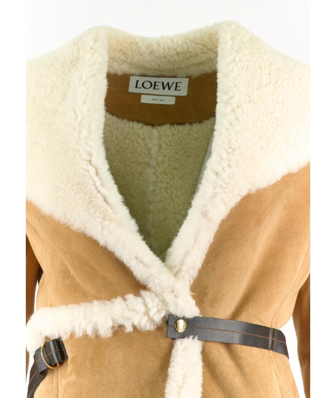 LOEWE Бежевая меховая дубленка, фото 3