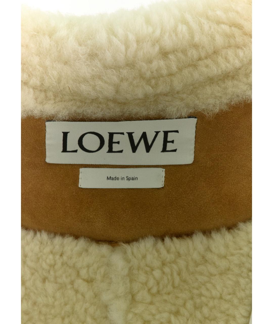 LOEWE Бежевая меховая дубленка, фото 4